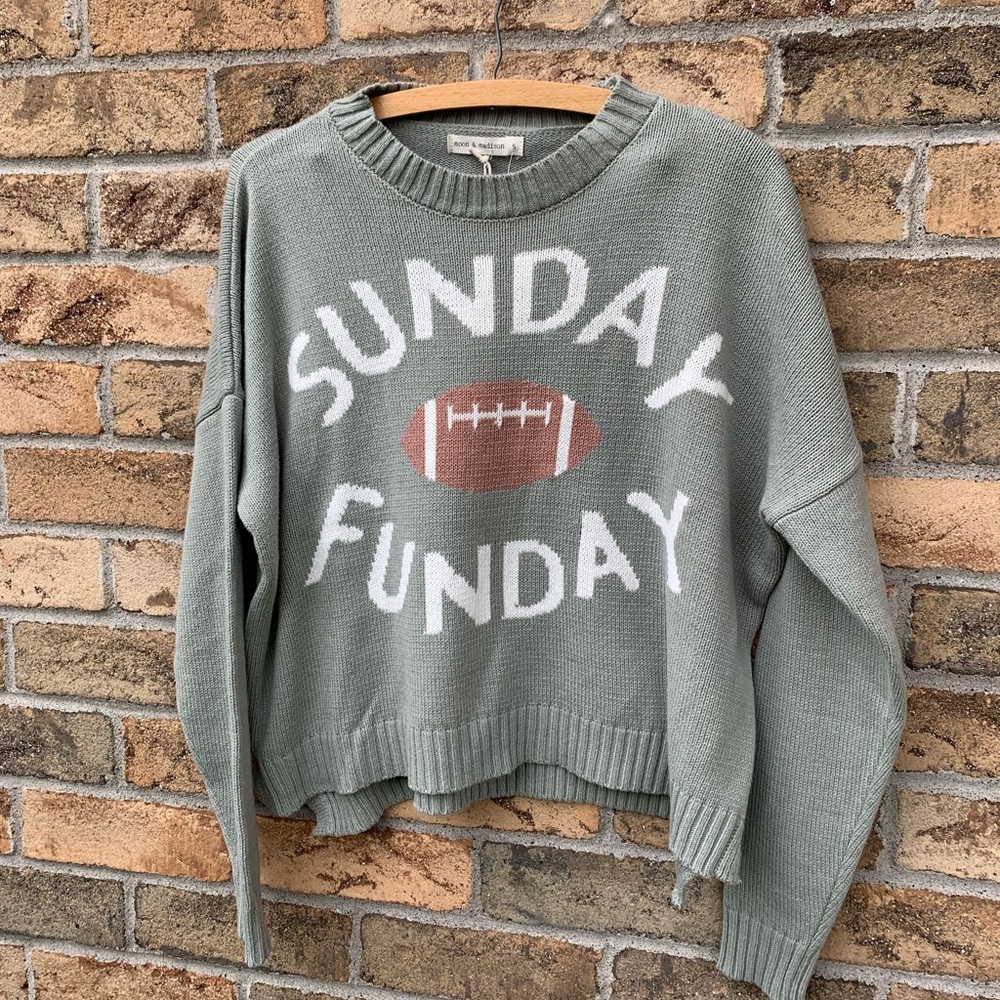 NWT Sunday Funday Moon & Madison Sage Sweater